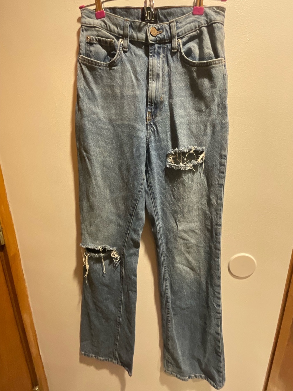 BDG High Rise Distressed Flare Jeans